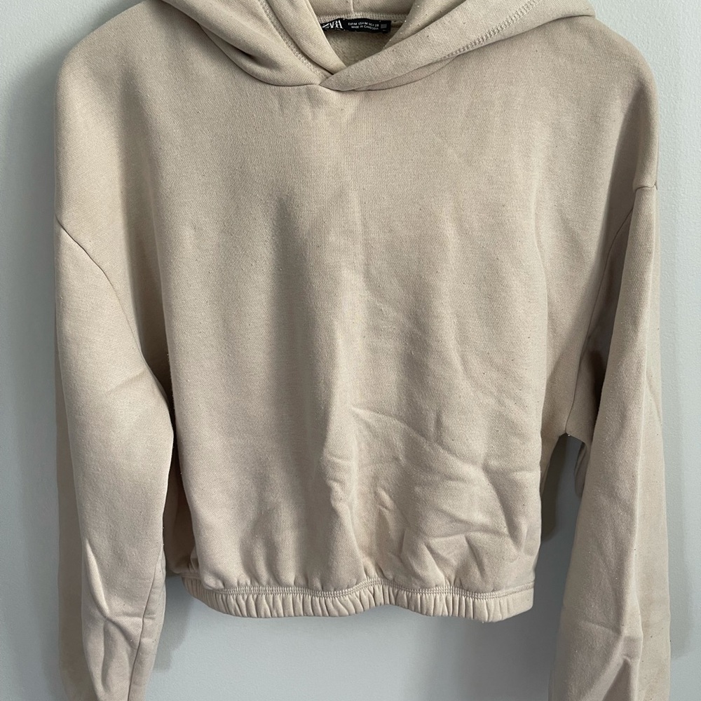Zara cropped hoodie with elastic bottom